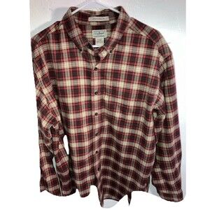 ll bean flannel shirt M Red Flannel Lumberjack Outdoor Cabincore 100% Cotton